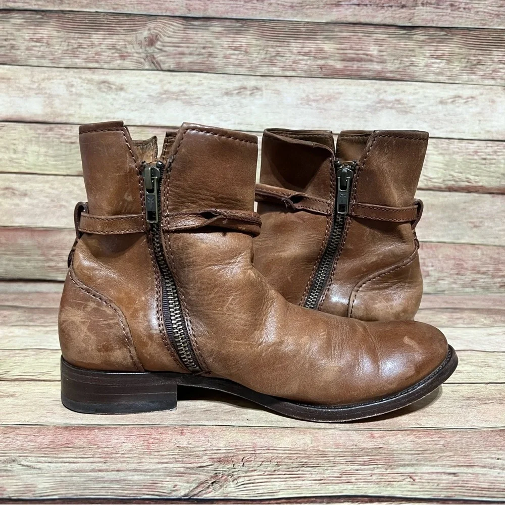 Melissa Brown Leather Seam Short Boots